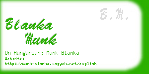 blanka munk business card